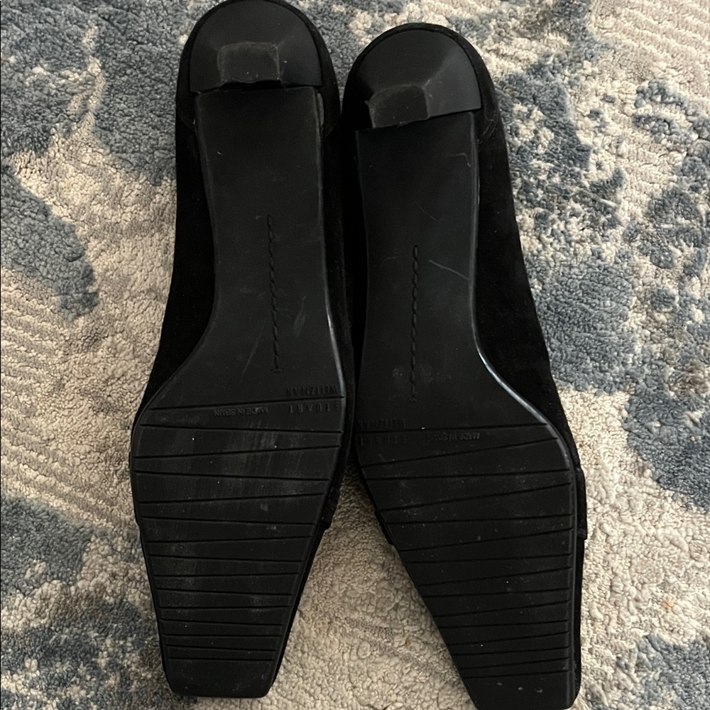 Vintage Stuart Weitzman Black and Leopard Print kitten heals - Picture 3 of 7
